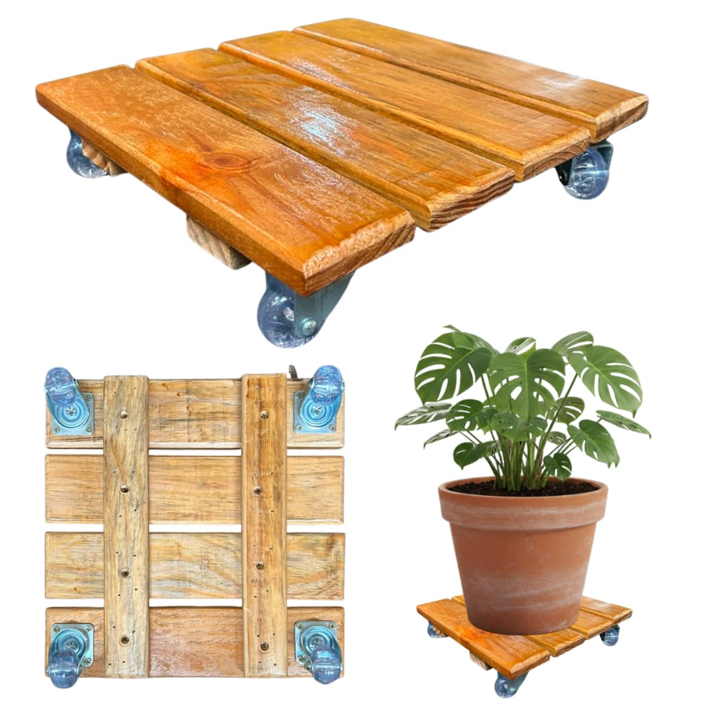 Suporte para vaso de plantas e botijão rodinha de gel 30x30cm decoração casa utilidades