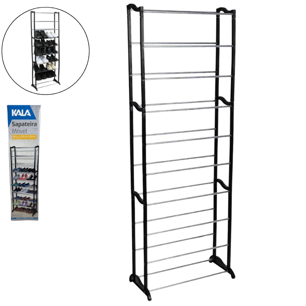 Sapateira Móvel Kala Até 20 Pares Organizador Vertical Compacta Resistente