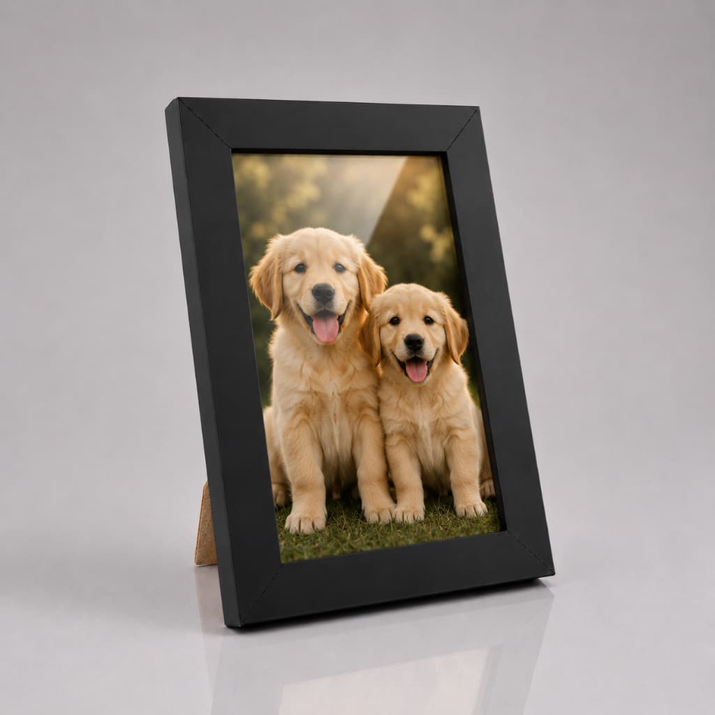 Porta Retrato Premium 10x15 Madeira Natural Moldura Para Foto Com Vidro Decoração Casa Escritório