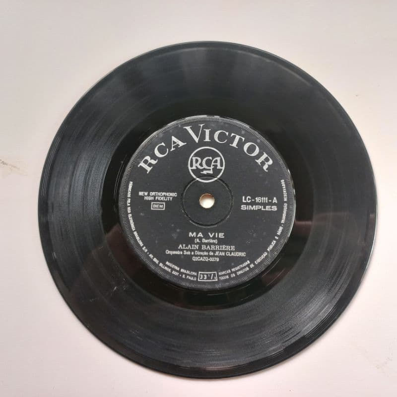 Disco Vinil compacto Alain Barrière - Ma vie