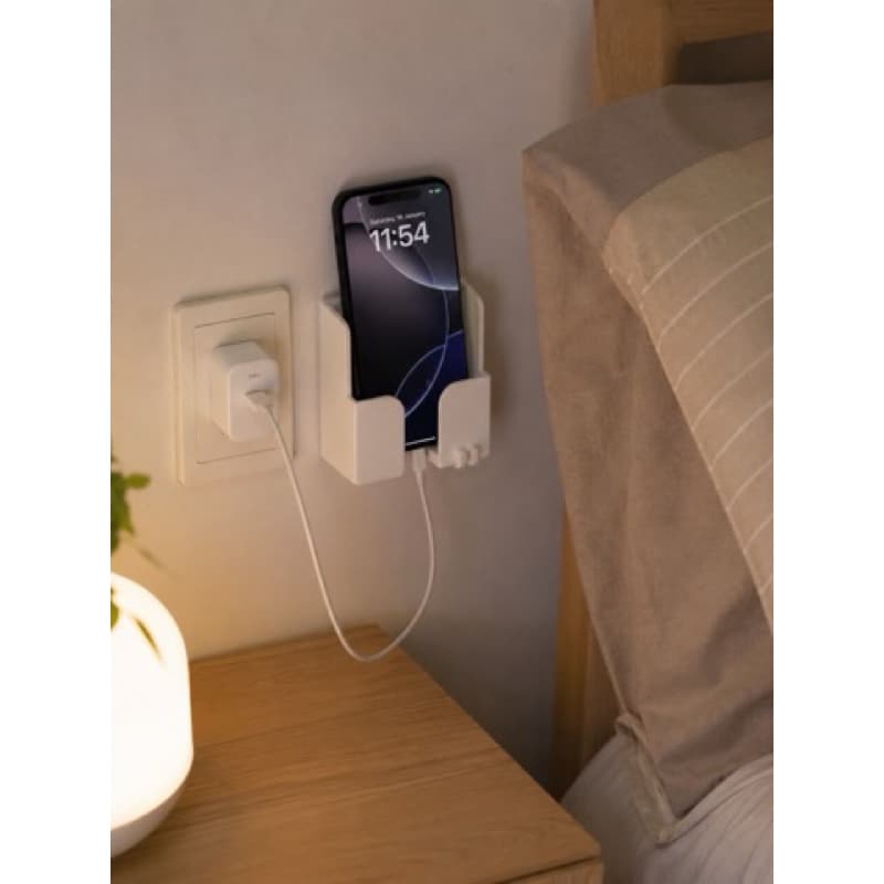 Suporte de Parede Multifuncional para Celular e Controle Remoto Organizador Adesivo para Carregar