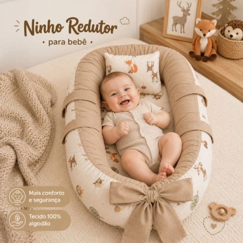 Ninho redutor de berço portátil macio | várias estampas menino menina | bebê recém nascido| renda