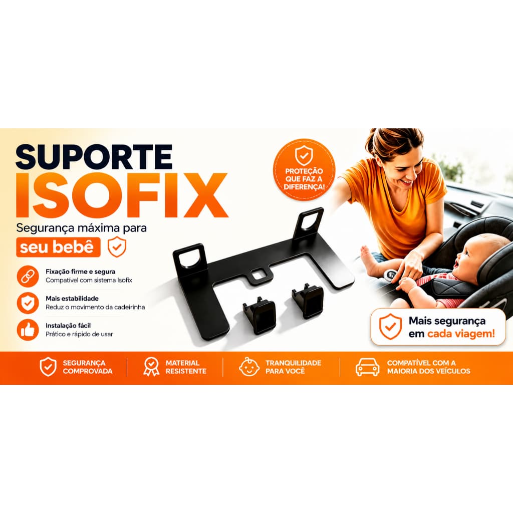 Suporte Universal Isofix Para Fixação De Cadeirinha Bebê