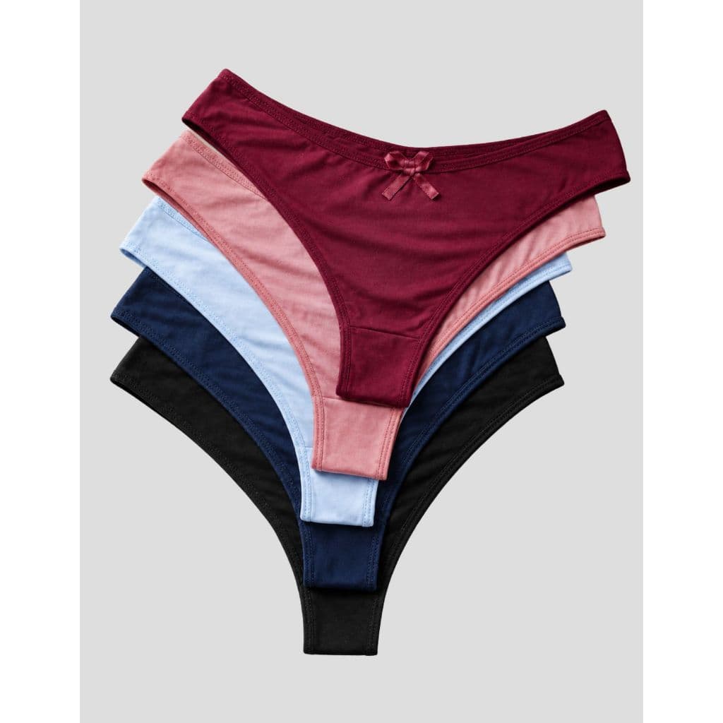 Kit 5 Calcinha Tanga Feminina Laçinho Conforto Diário Custo Beneficio Moda Feminina Levinha