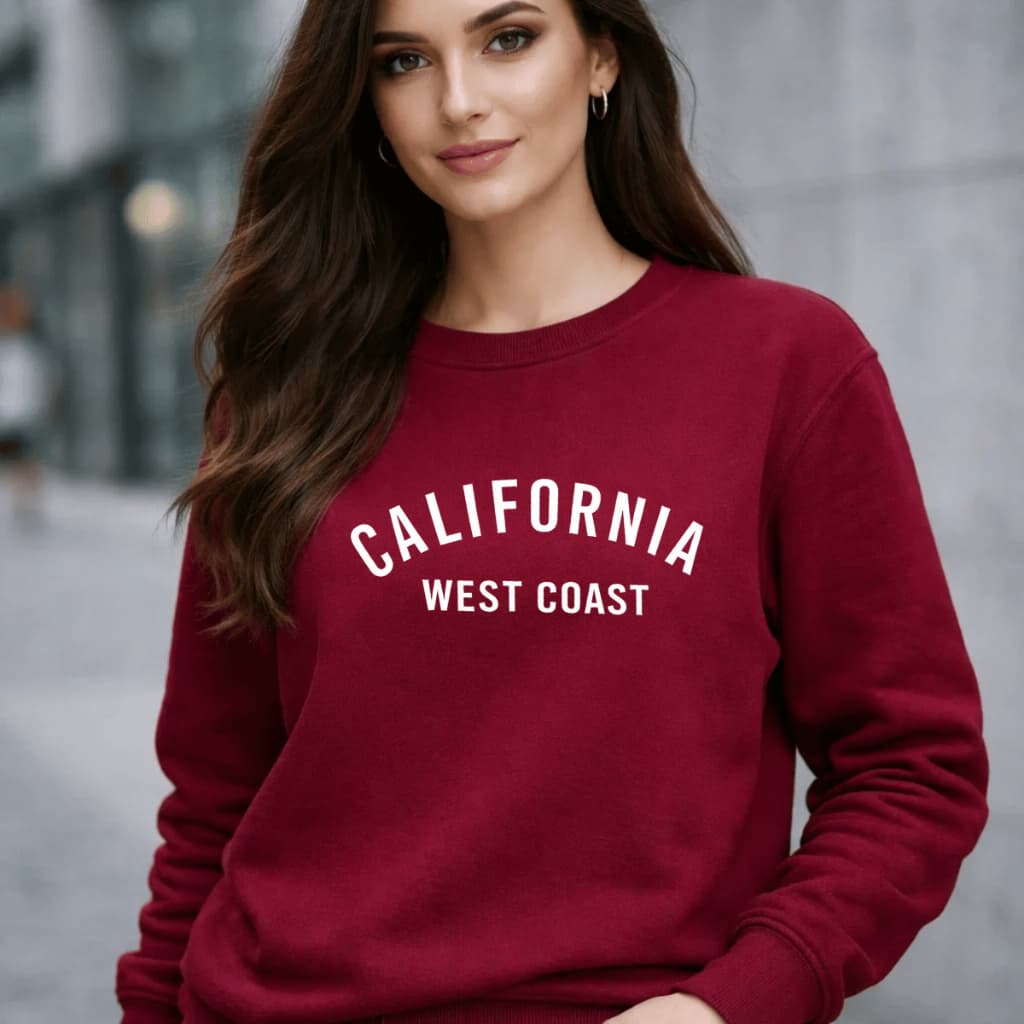 Moletom Careca Feminino Estampado California West  Blusa De Frio 100% Algodão