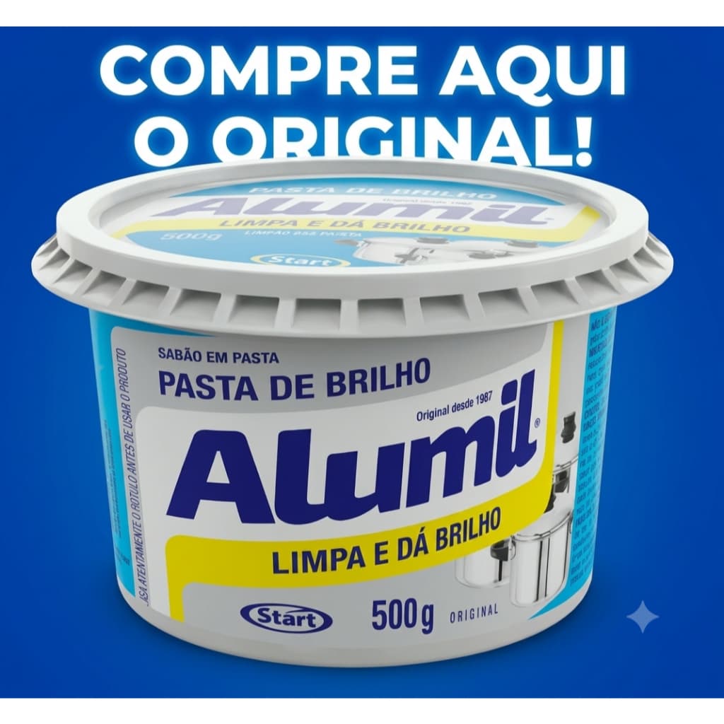 Pasta de brilho Alumil limpa aluminio ORIGINAL 480g