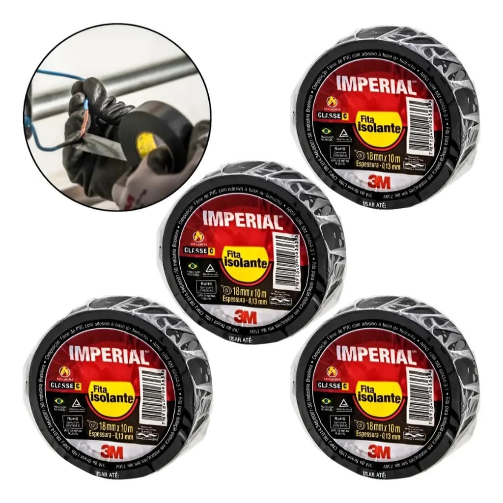 Kit Fita Isolante Imperial 3M 4 Unidades Alta Qualidade