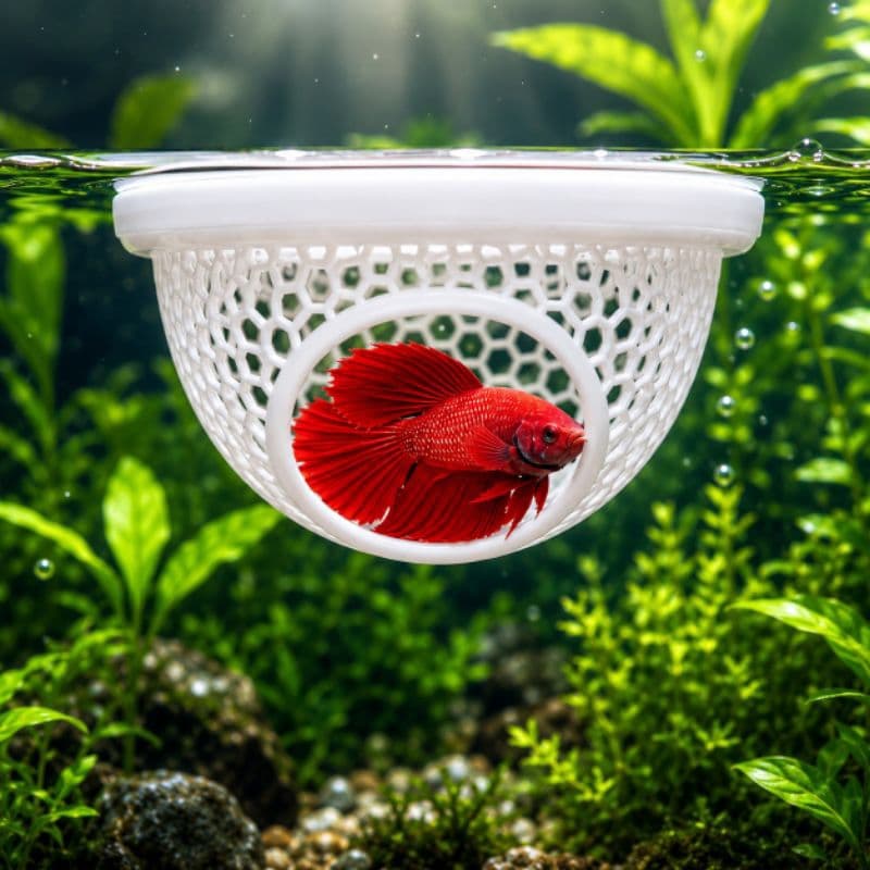 esconderijo comedouro branco toca  para Betta aquário serve decoração e comedouro para peixe betta