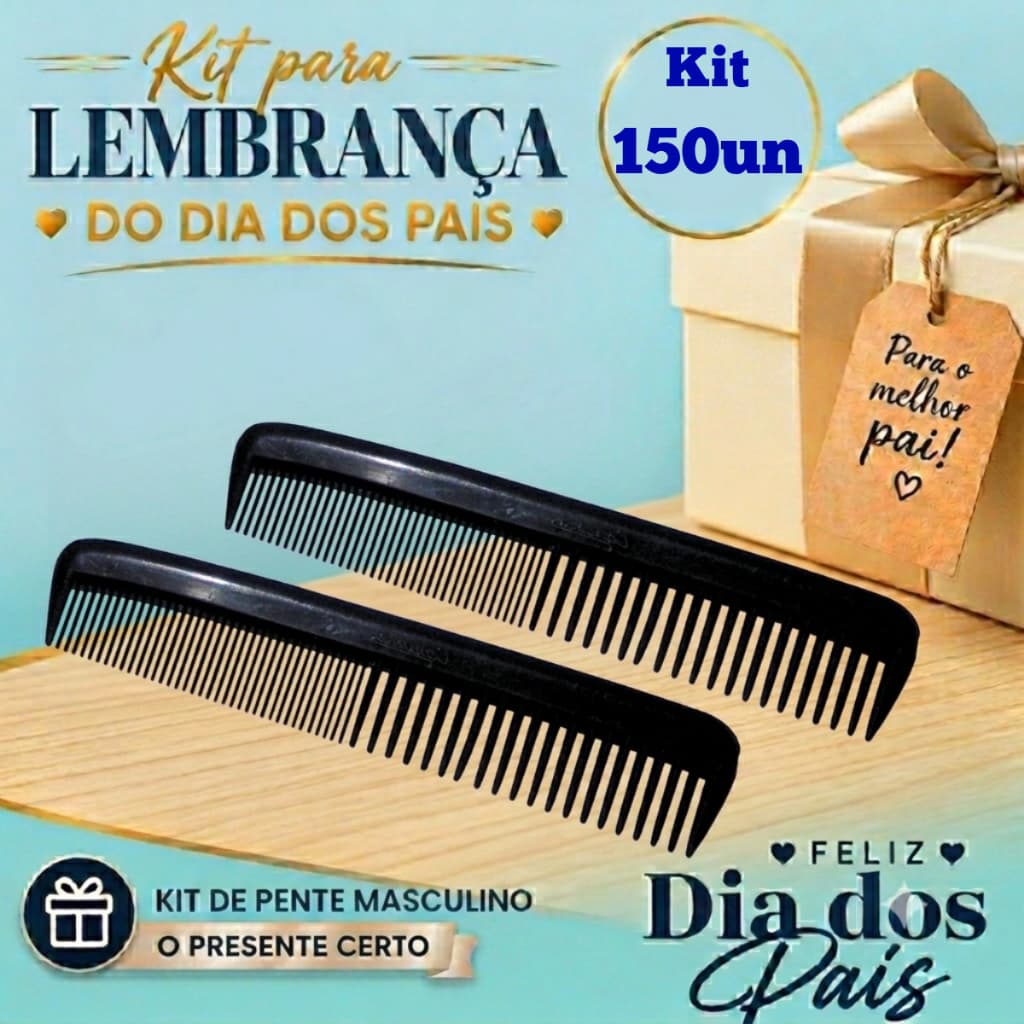 Pente Masculino Kit 150 un. de Bolso INQUEBRÁVEL Preto Ótimo custo beneficio