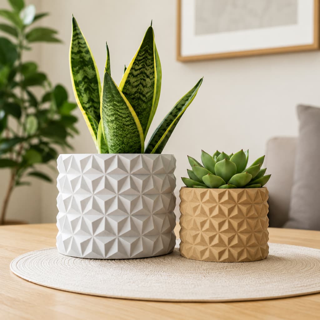 Cachepô Vaso Decorativo Suculentas Cactos Geométrico Moderno Texturizado