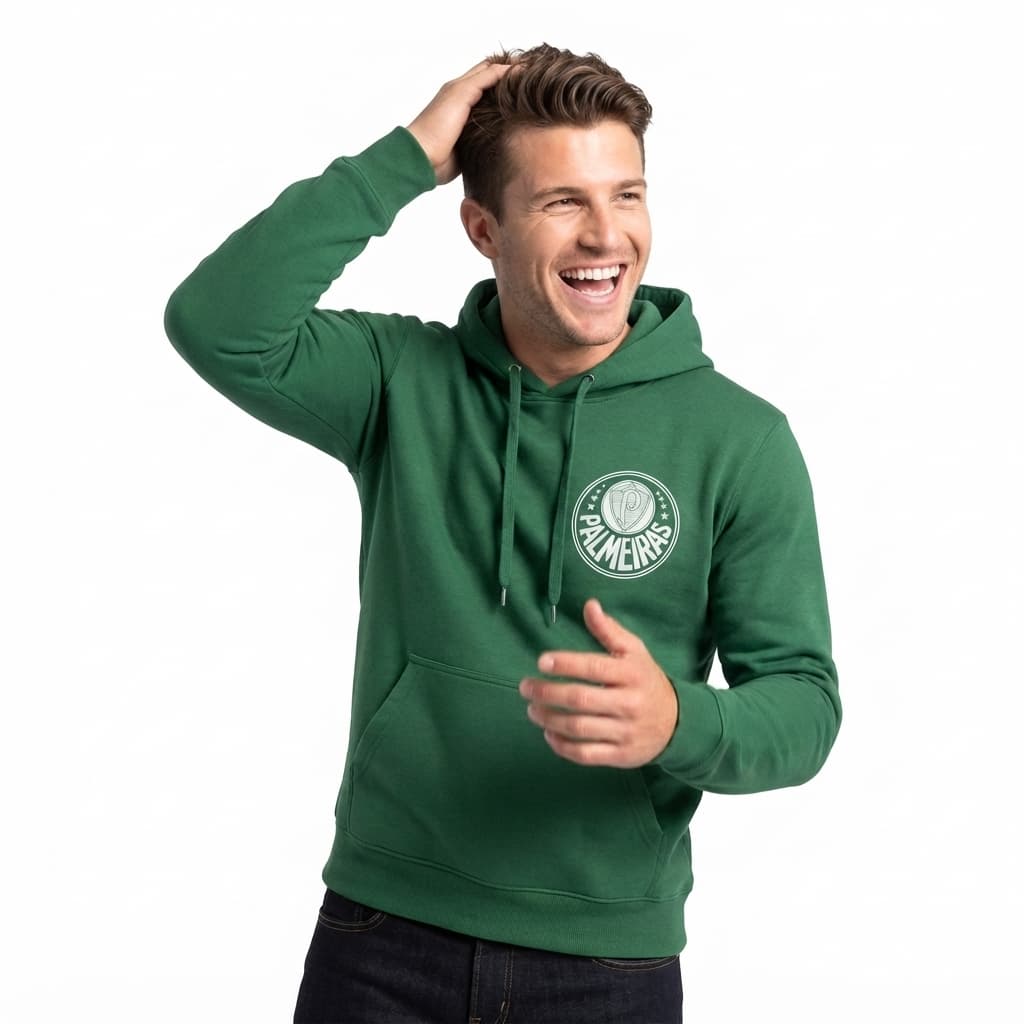 Moletom Palmeiras Futebol Masculino Feminino Unissex Time Torcida Verdão Canguro Blusa de Frio