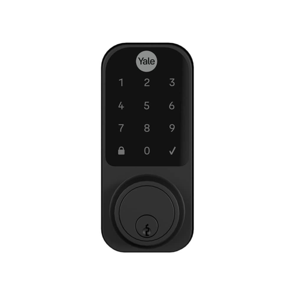 Fechadura Digital Eletrônica Yale YDD 120 Preto Fosco Senha e Chave Porta Externa Trinco Tubular