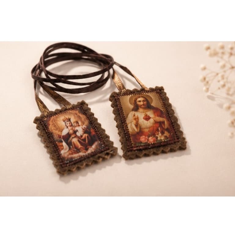 Escapulário em tecido (16 unidades) Nossa Senhora do Carmo (2x3cm)