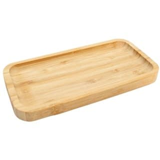 Travessa Bandeja De Bambu Petisqueira Formato Retangular 22x15cm