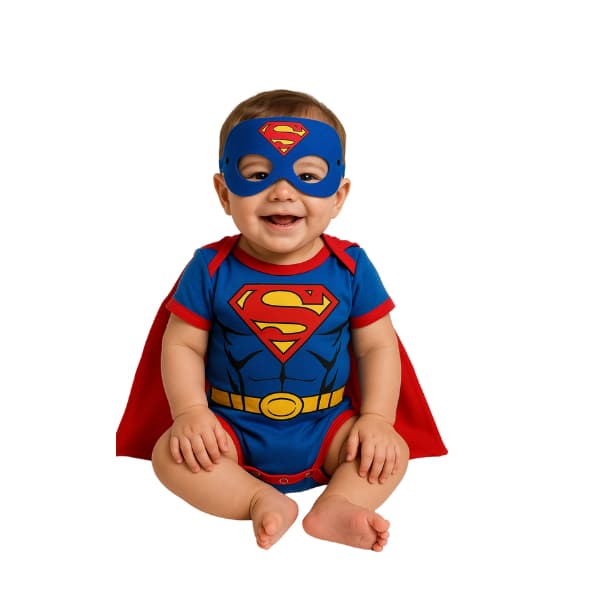 Body Bebê Temático Mesversario Fantasia Infantil  Super homem