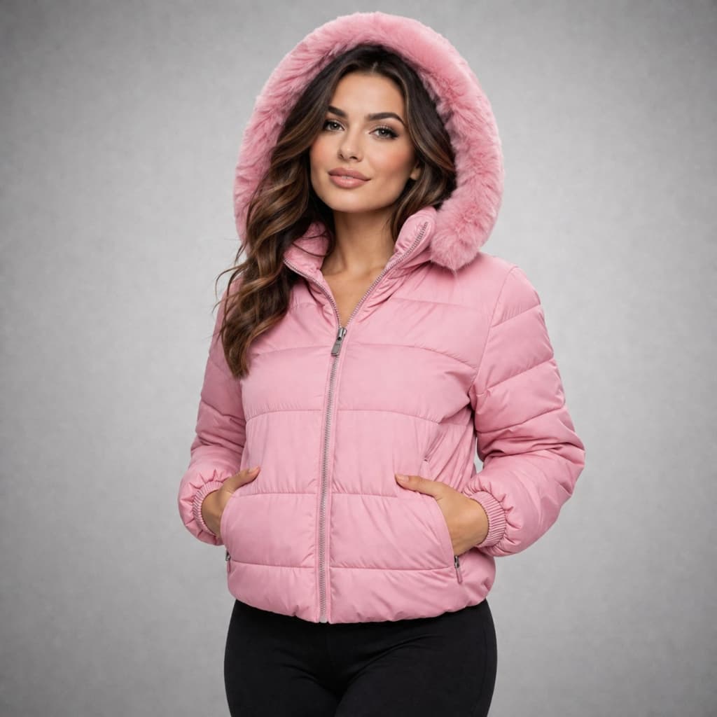 Nova Jaqueta Puffer Feminina Cropped Curta Impermeável Bobojaco Pelúciada Casaco Frio Inverno Quentinha
