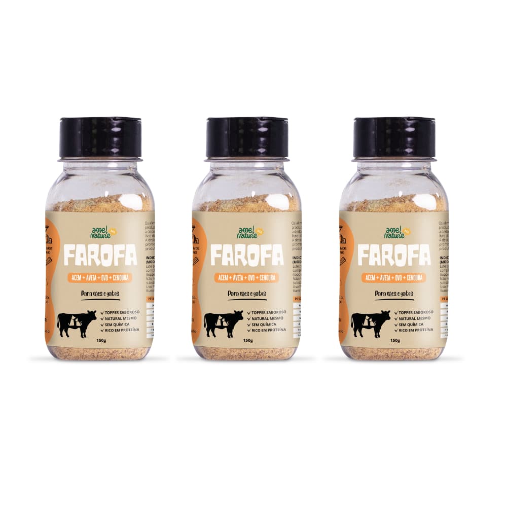 Kit 3 Saborizantes Pet 100% Natural para ração de Cachorro e gato Sabor Carne Bovino Ame Nature