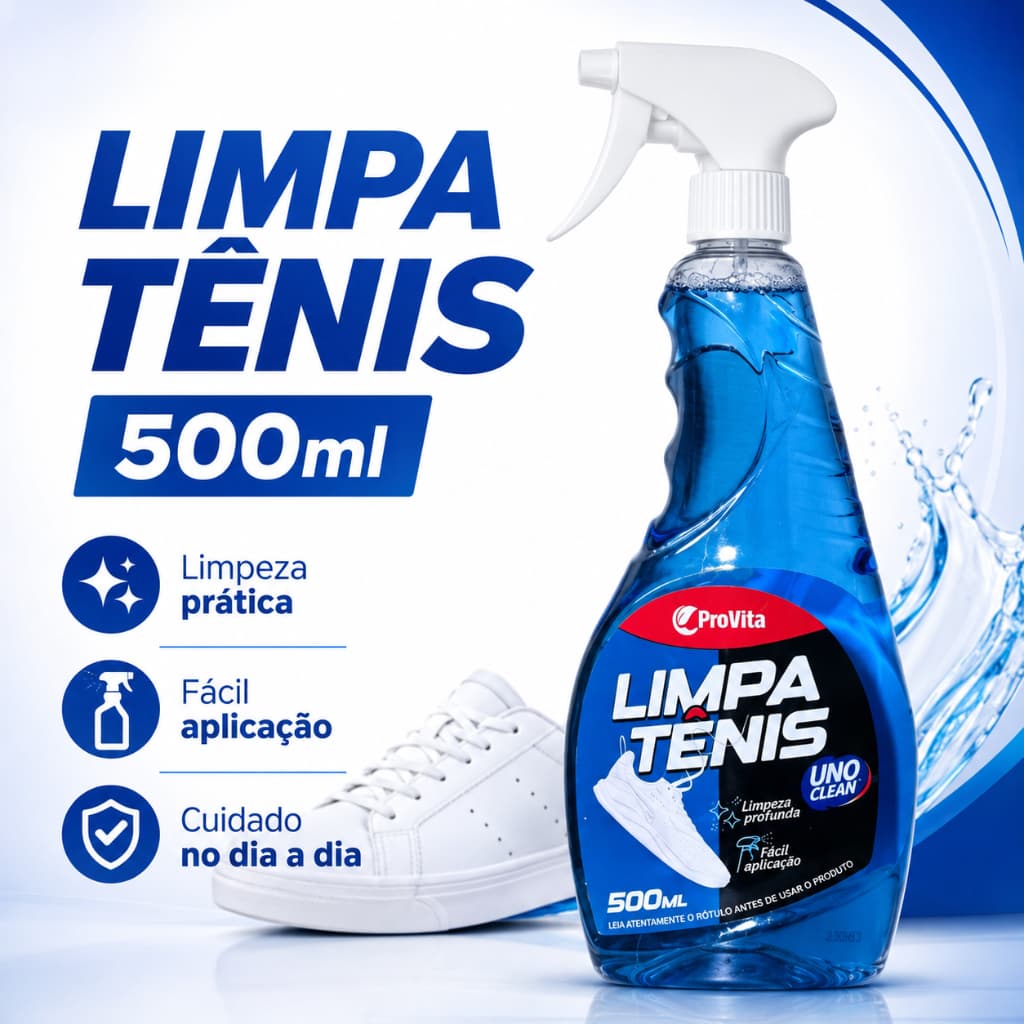 Limpa Tenis Provita Premium Spray Limpador Sapatilhas Tênis Calçados Limpeza Profunda 500ml