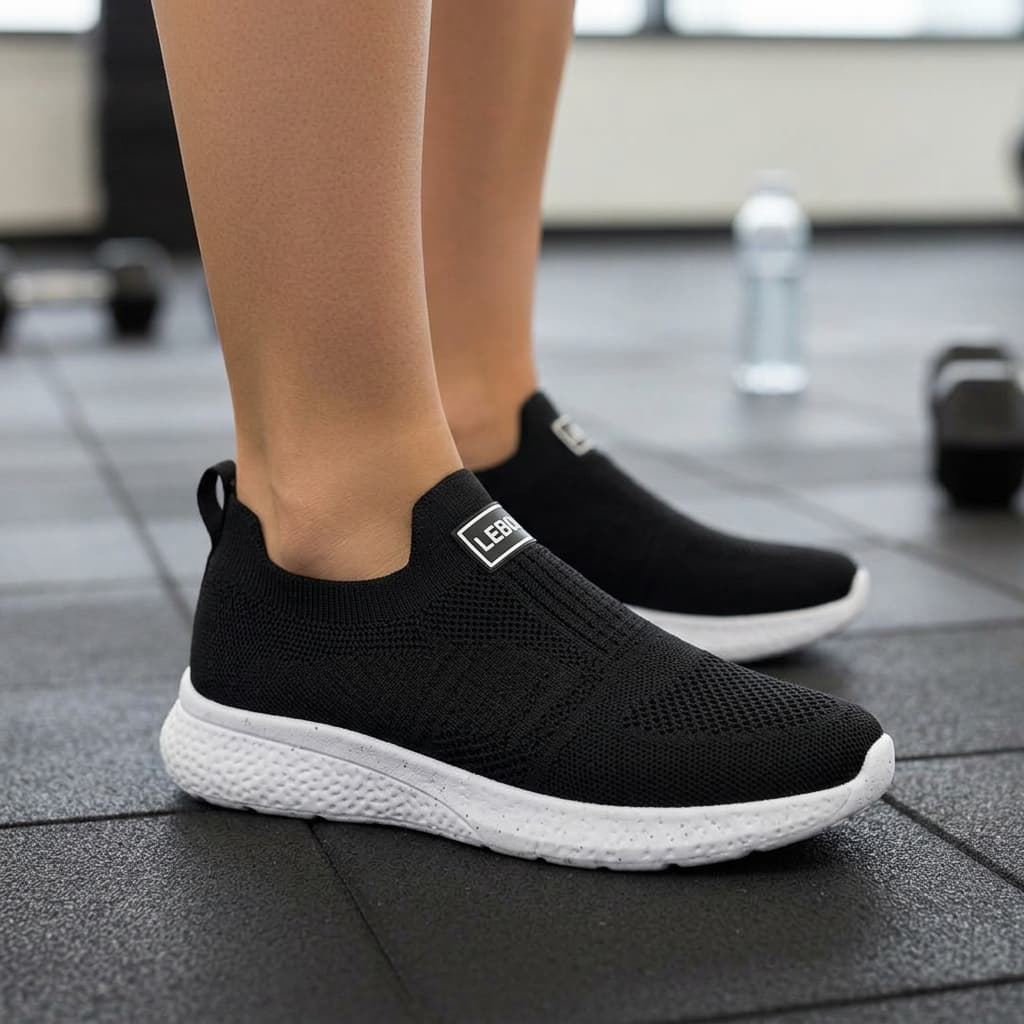 Tênis Meia Feminino Calce Fácil Sneaker Slip On Confortável Leve Academia e Dia a Dia