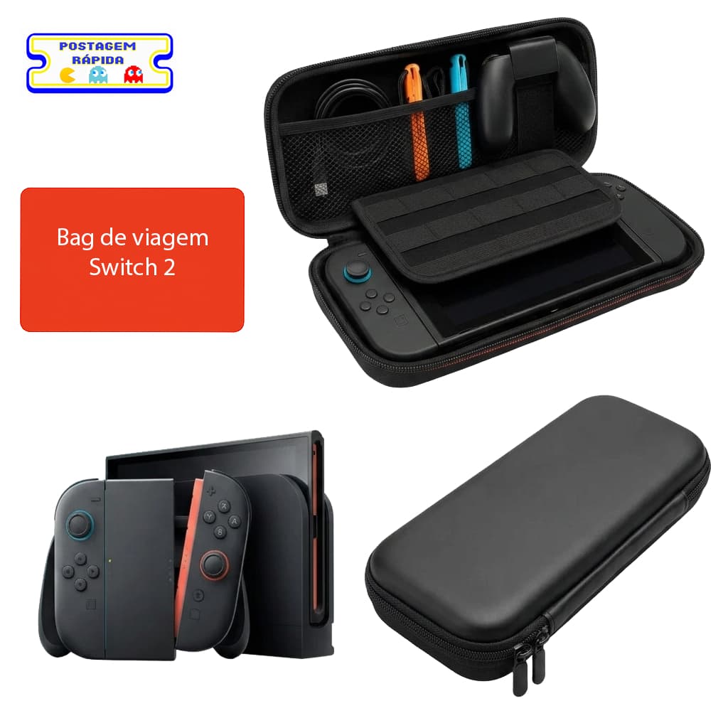Estojo Bag Nintendo Switch 2 Case EVA Proteção Transporte Premium