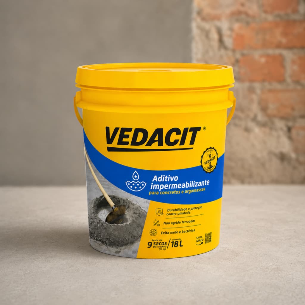 Aditivo Impermeabilizante Vedacit 18kg Para Concreto Argamassa Reboco Alicerce Fundação e Construção