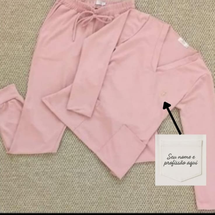 Pijama Cirurgico / Scrub Feminino Manga Longa + BORDADO NOME E PROFISSÃO INCLUSO (SOMENTE ESCRITA)