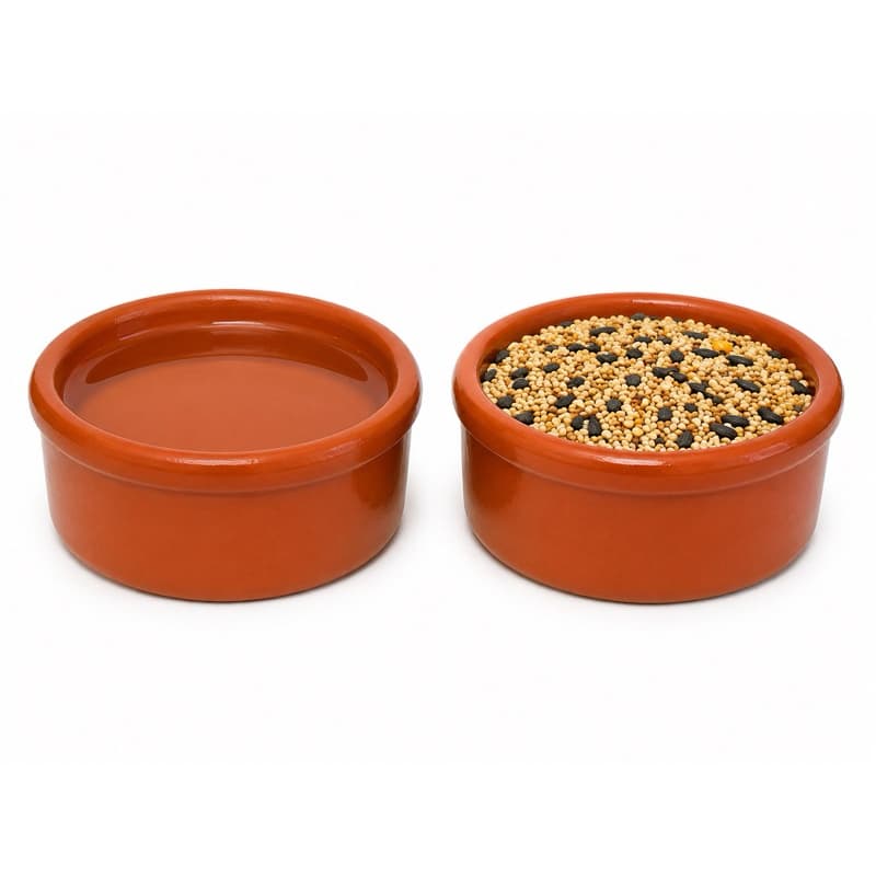 Comedouro Bebedouro de Barro Para Cães, Gatos, Coelhos, Aves, e Outros