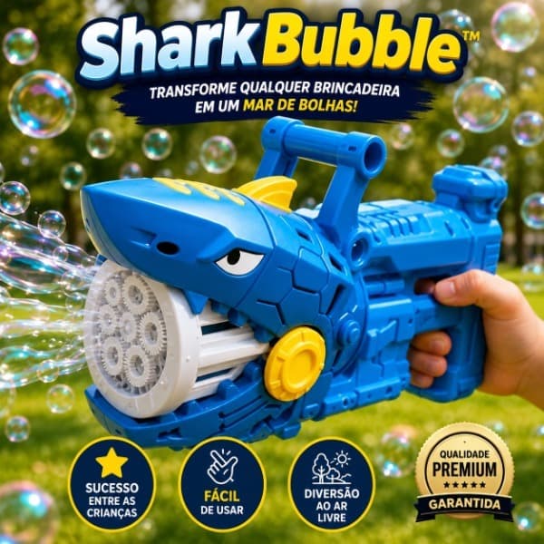 SharkBubble™ – A explosão de bolhas que transforma qualquer momento em uma aventura inesquecível!