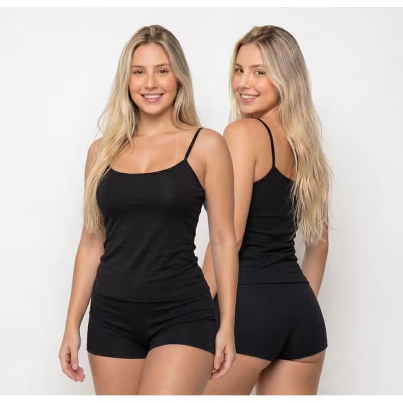 Pijama Feminino Regatinha com Shorts Baby Doll Confortável