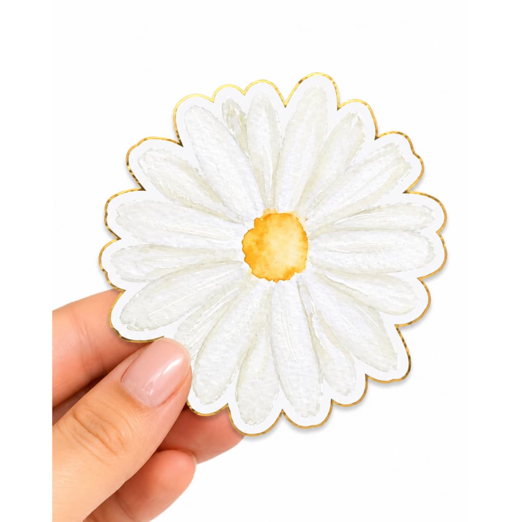 Aplique para Tubete e Caixinhas Tema Margaridas 5cm – Papel Fosco + Lamicote | Pronta Entrega