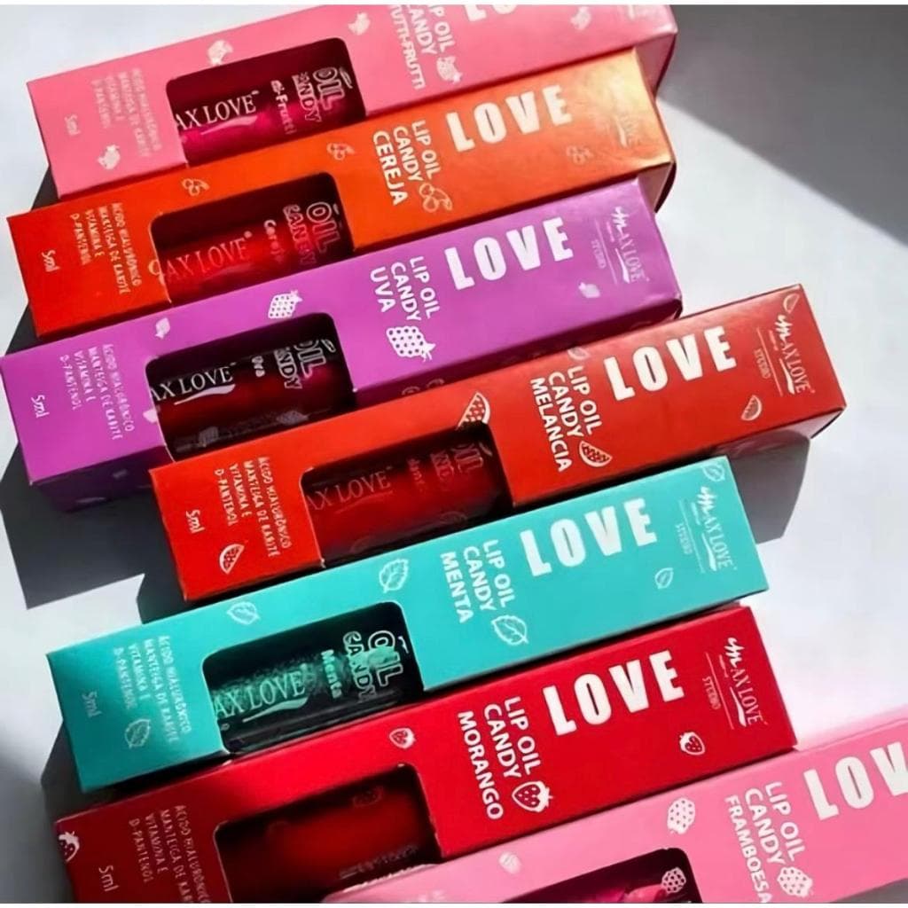 Lip Oil Candy Max Love – Hidratação, Brilho e Cuidado Para os Lábios