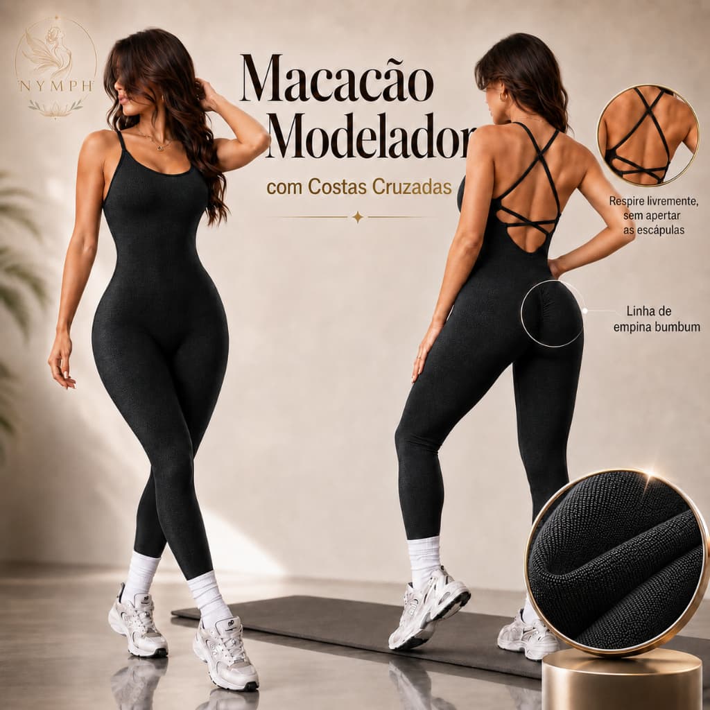 Conjunto Academia Feminina, Roupa Fitness modelador com costas cruzadas,Suplex ,Academia & Treino