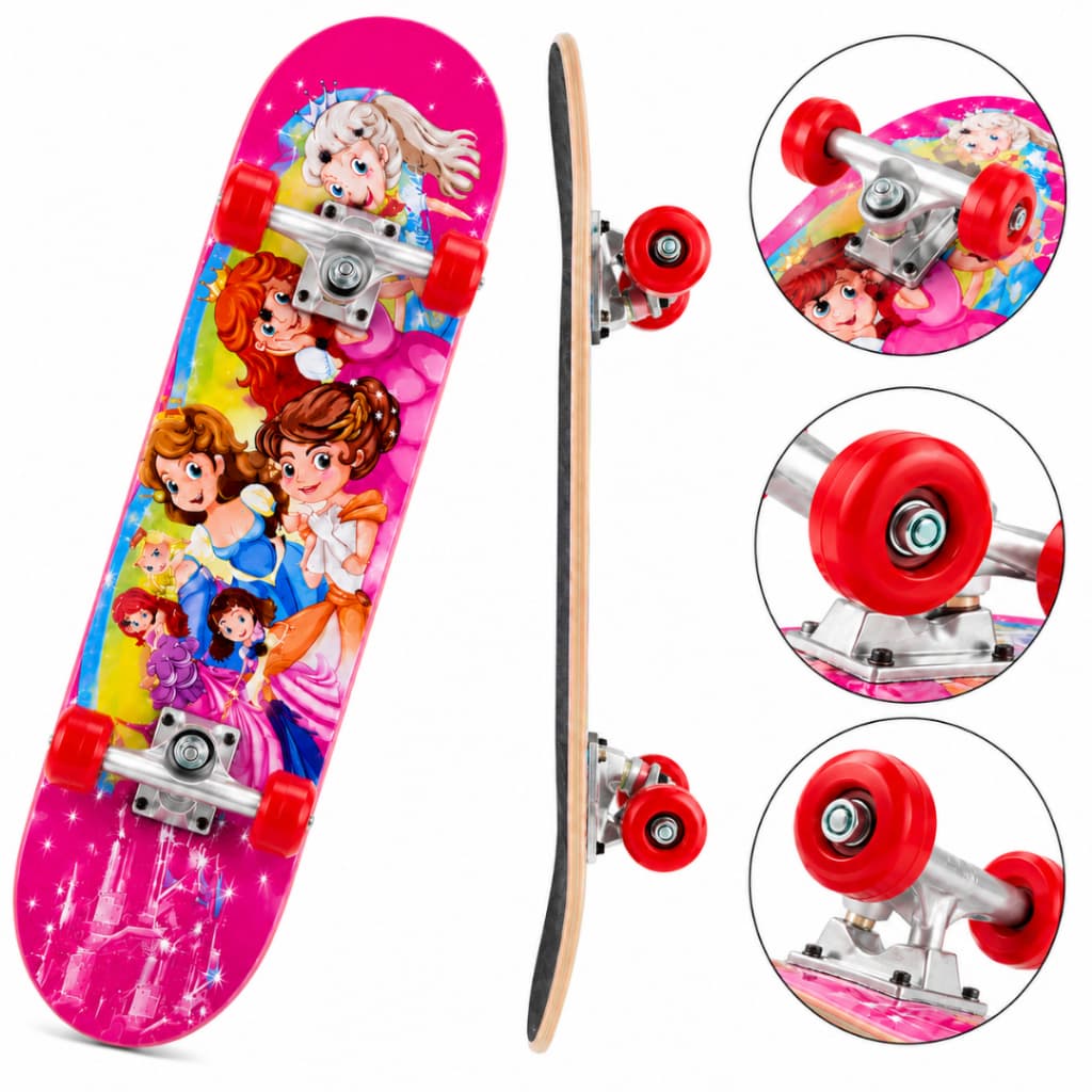 Skate Infantil 77cm Para Crianças Iniciantes Princesa Aranha Leve e Resistente