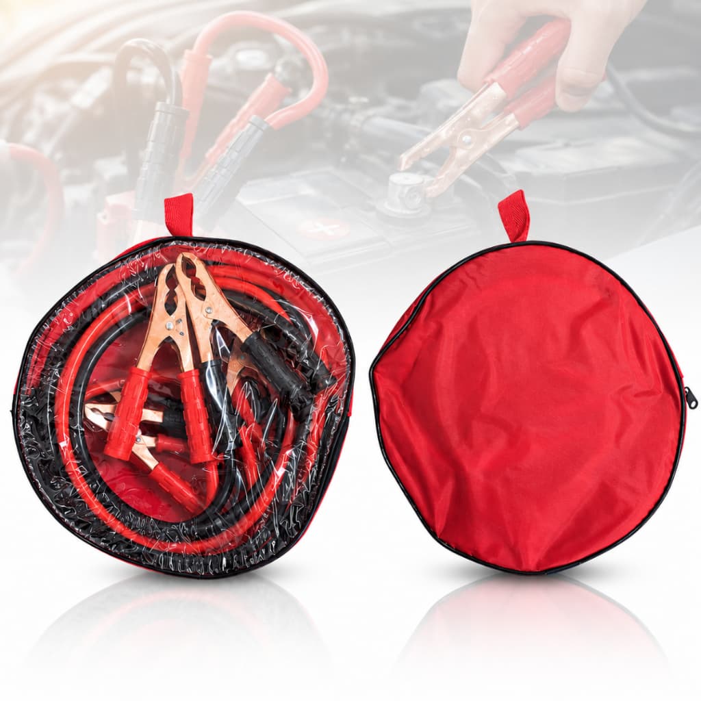 Cabo Chupeta 1000AM 2,7m Reforçado Para Partida Emergencial Carro Moto Com Garras Resistentes Bolsa para Armazenamento