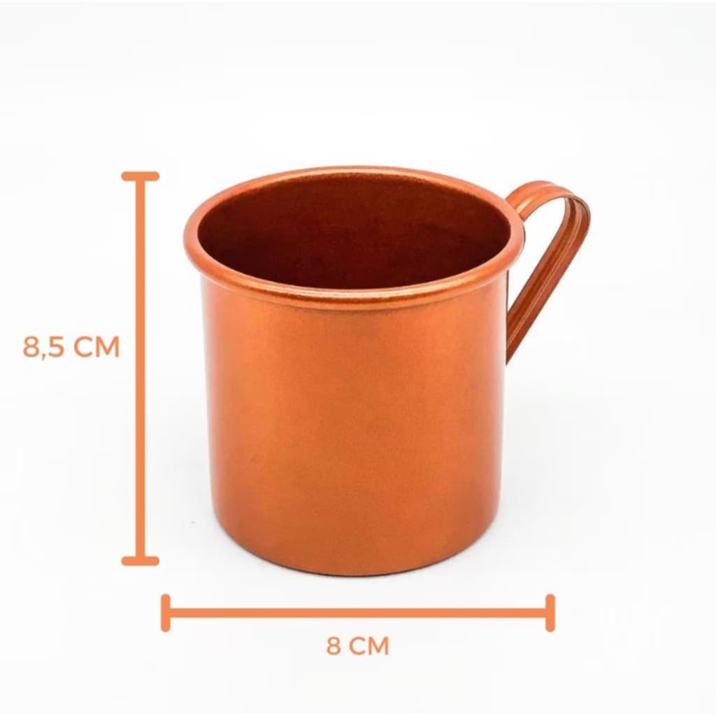 Kit Com 1, 2, 3, 4, 5 e 6 Canecas Moscow Mule Rose god 350ml Alumínio Esmaltado | Cor de Cobre Coqueteleira