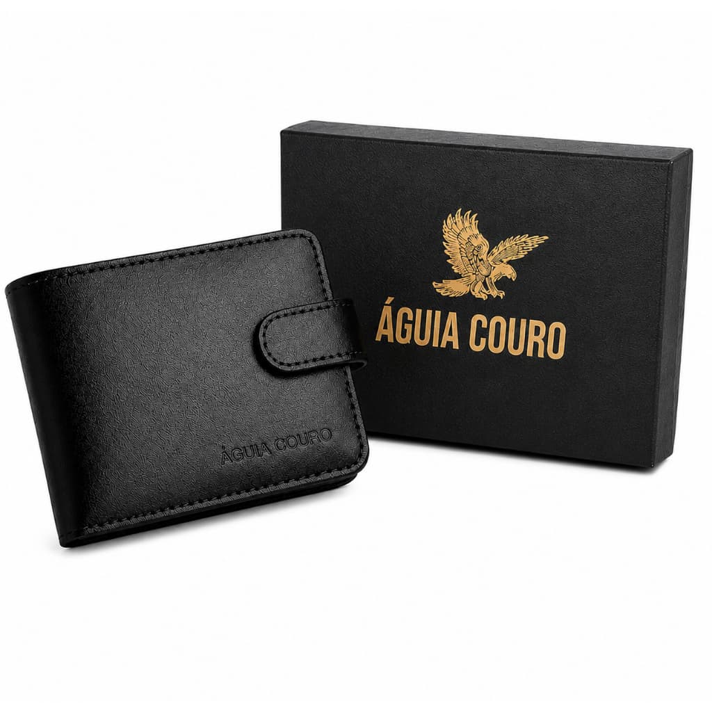 Carteira Masculina Águia Couro 100% Couro Legítimo Com Fecho