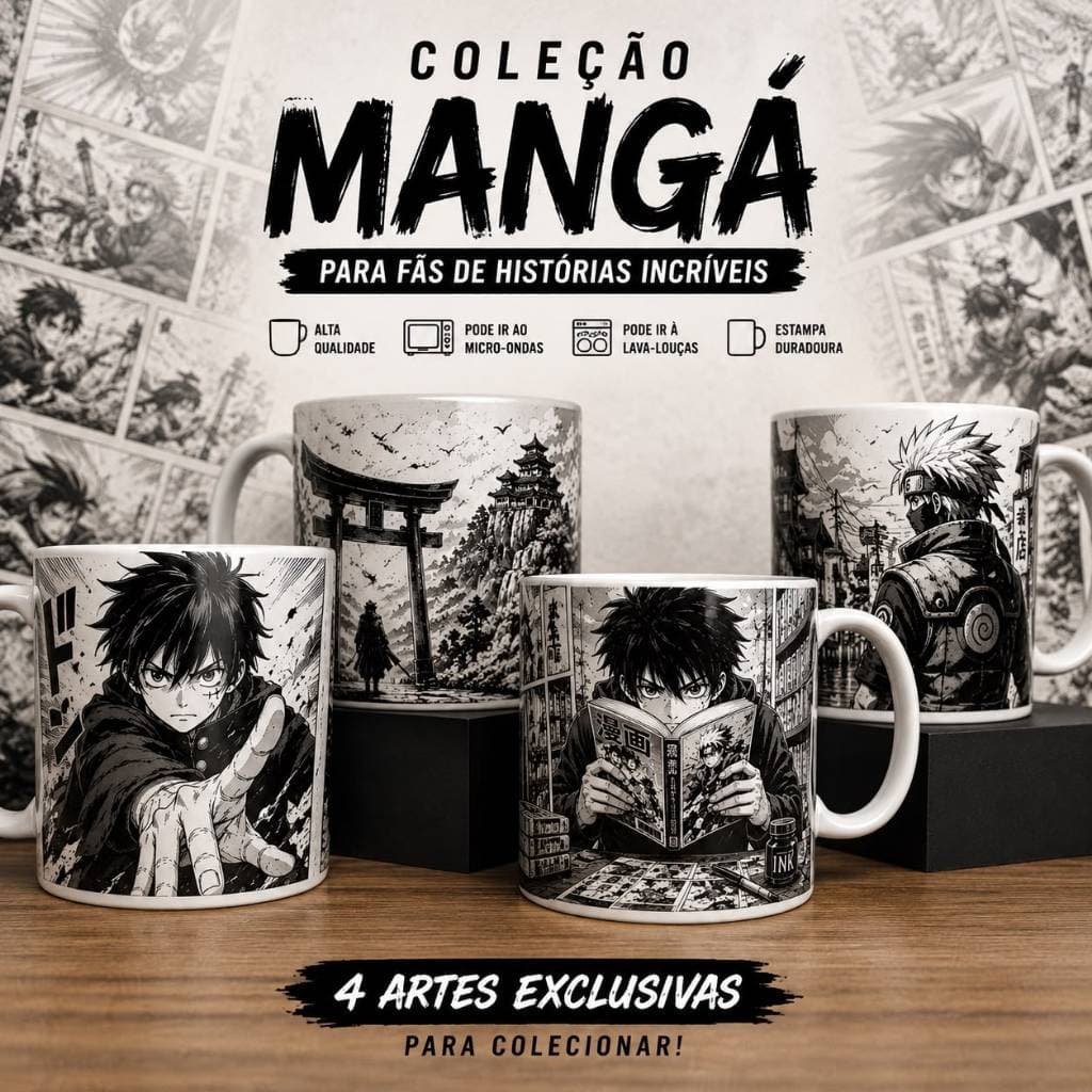 Caneca Geek Anime e Mangá 325ml em Cerâmica | Coleção Exclusiva | Presente para Otaku