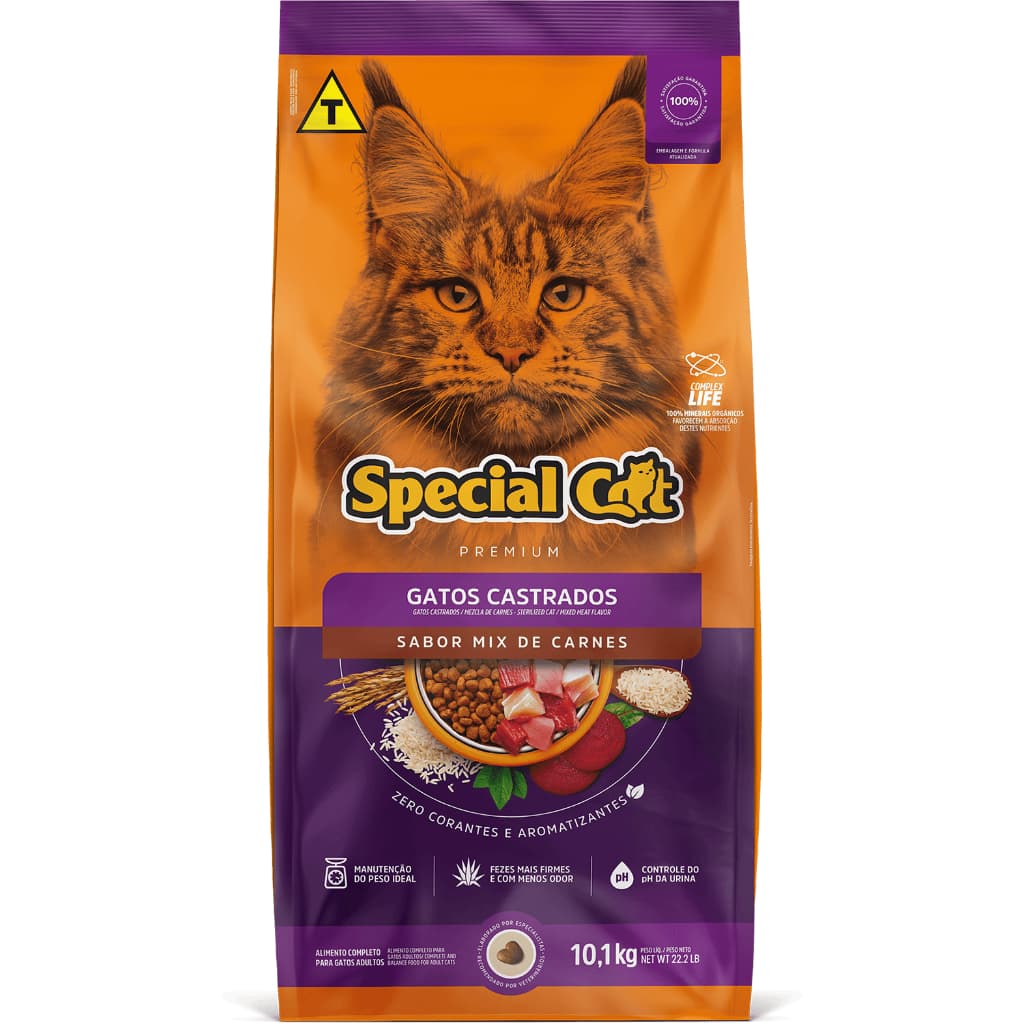 Ração Special Cat Premium Gatos Adultos Castrados Mix de Carnes 10.1Kg