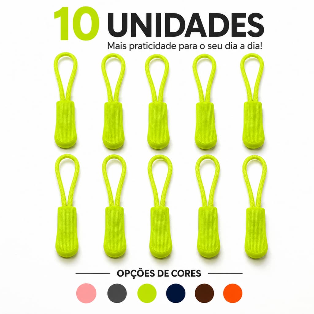 10 Puxadores De Zíper Universal Para Roupas Bolsas Mochilas
