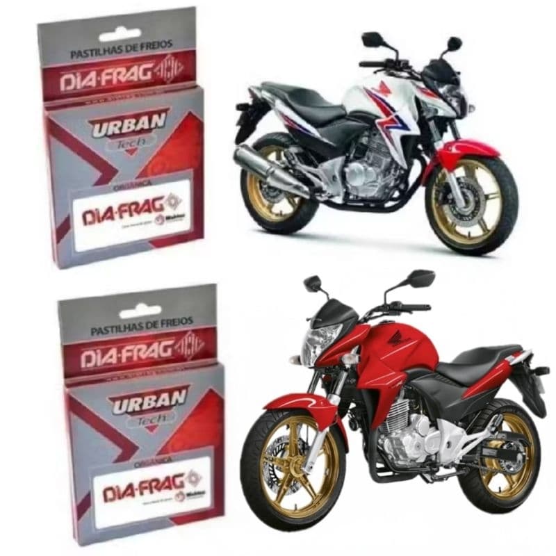 Kit Pastilha Freio Cb 300r Sem ABS Dianteira Traseira Original Diafrag