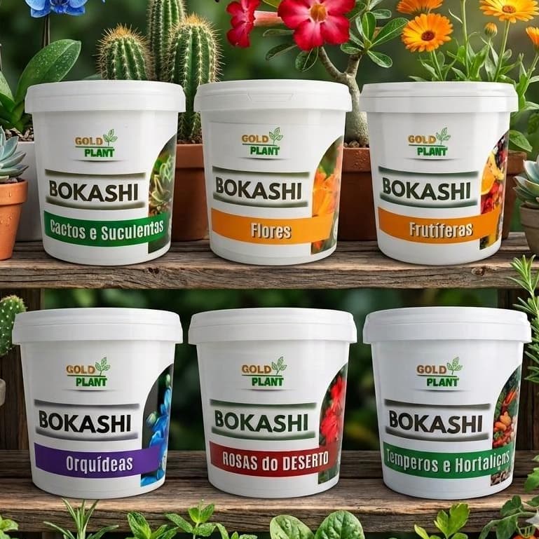 Bokashi adubo orgânico farelado Para plantas Pote 400gr e 800gr Gold Plant