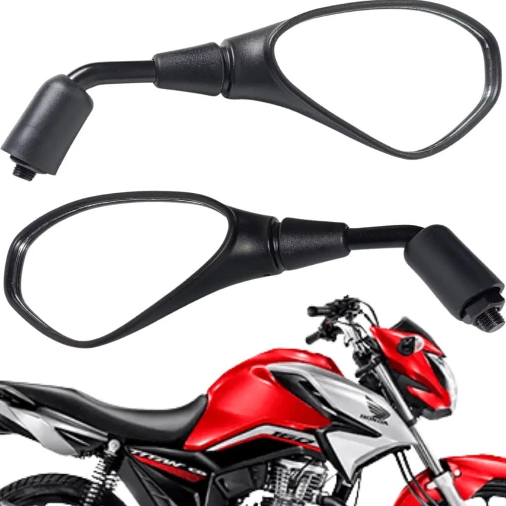 Retrovisor BMW GS 650 F800 Fixo Para Moto Honda Par Lente Convexa Cg Titan Fan 160 Start Xre Bros