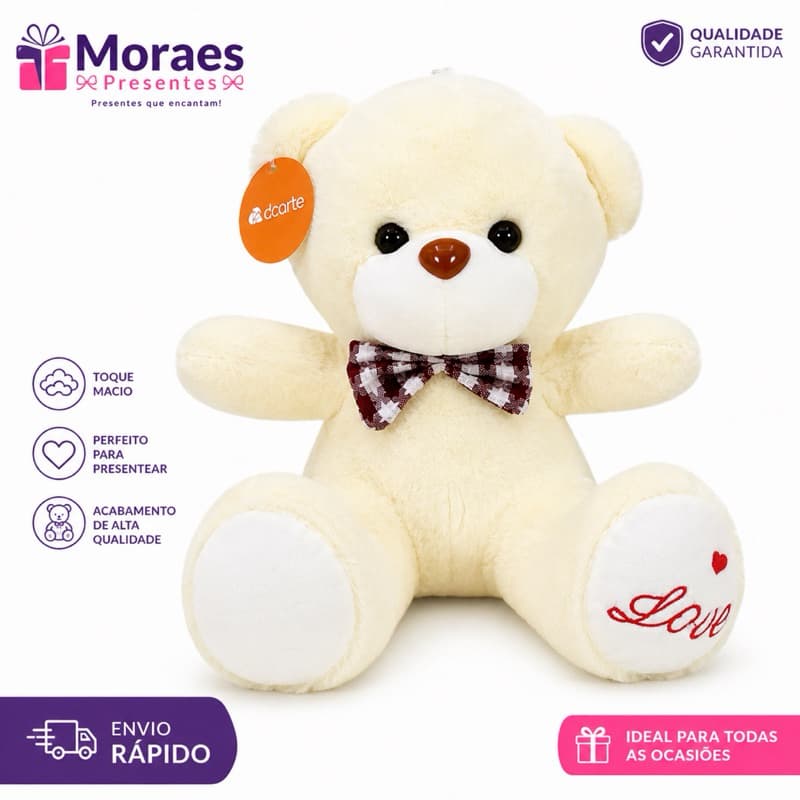 🧸 Urso de pelúcia gigante super macio, perfeito para presentear e decorar com muito carinho e amor.