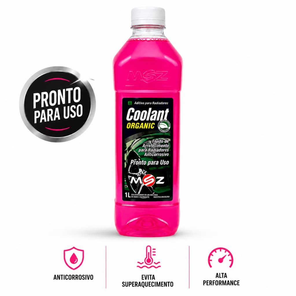 Aditivo Para Radiador MSZ Rosa 1L Pronto Uso Anticorrosivo Fluido Arrefecimento Evita Superaquecimento