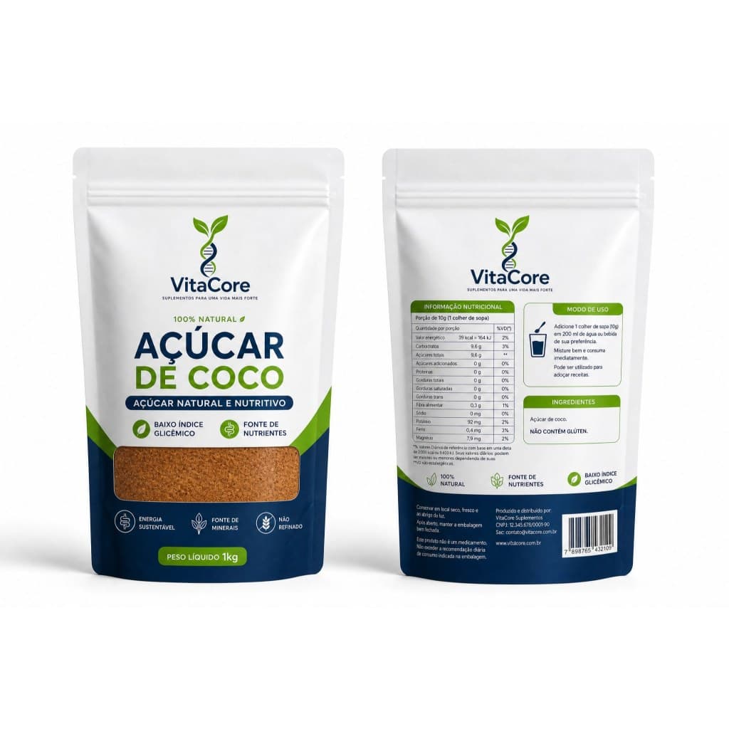 Açúcar De Coco 1kg 100% Natural Qualidade Premium