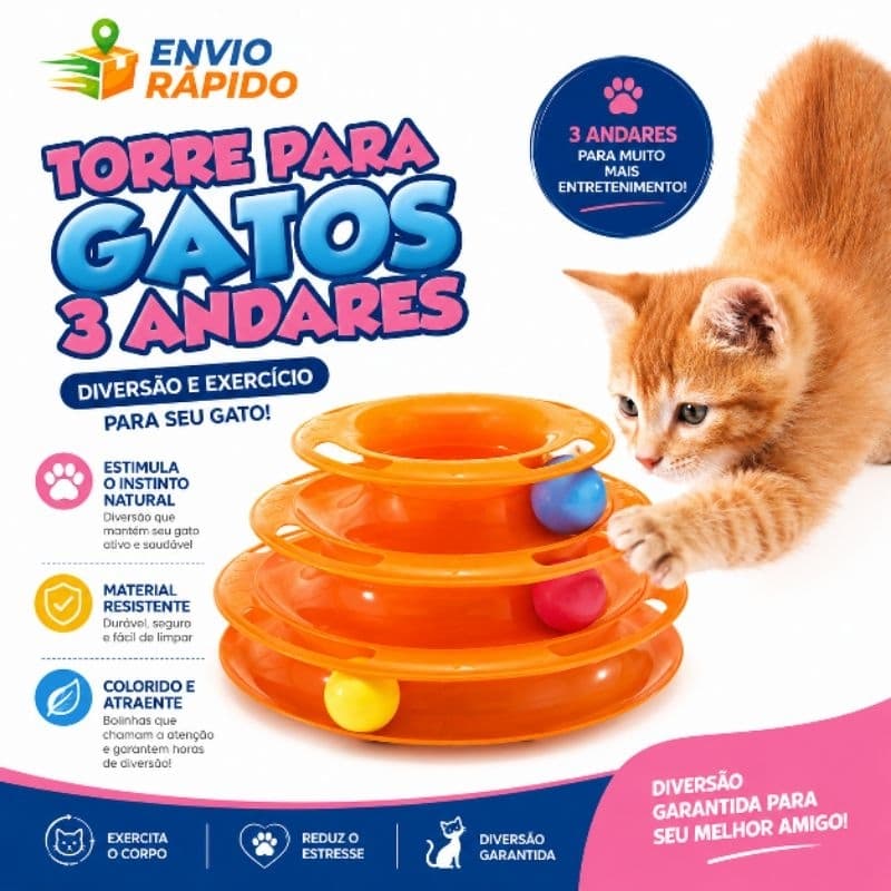 Brinquedo para Gatos Torre 3 andares Napi