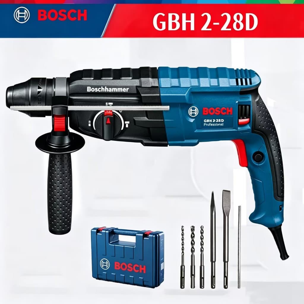 Bosch GBH 2-28D 1500W SDS Plus Professional Rotary Hammer Drill + Accessories