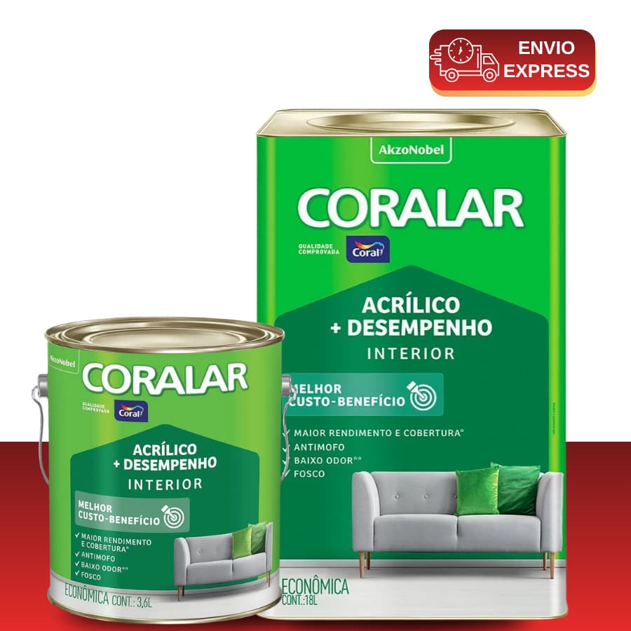 Tinta Acrílica 18L 3,6L Litros Coral Versátil Interno  Coralar Anti Mofo 18 Litros