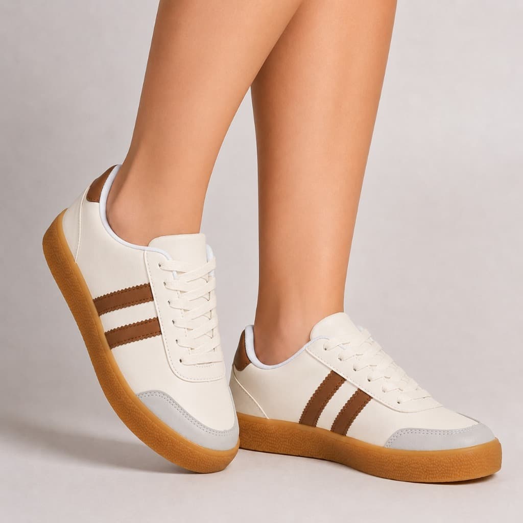 Tênis Casual Feminino Street Leve e Confortável Solado Caramelo Conforto e Estilo