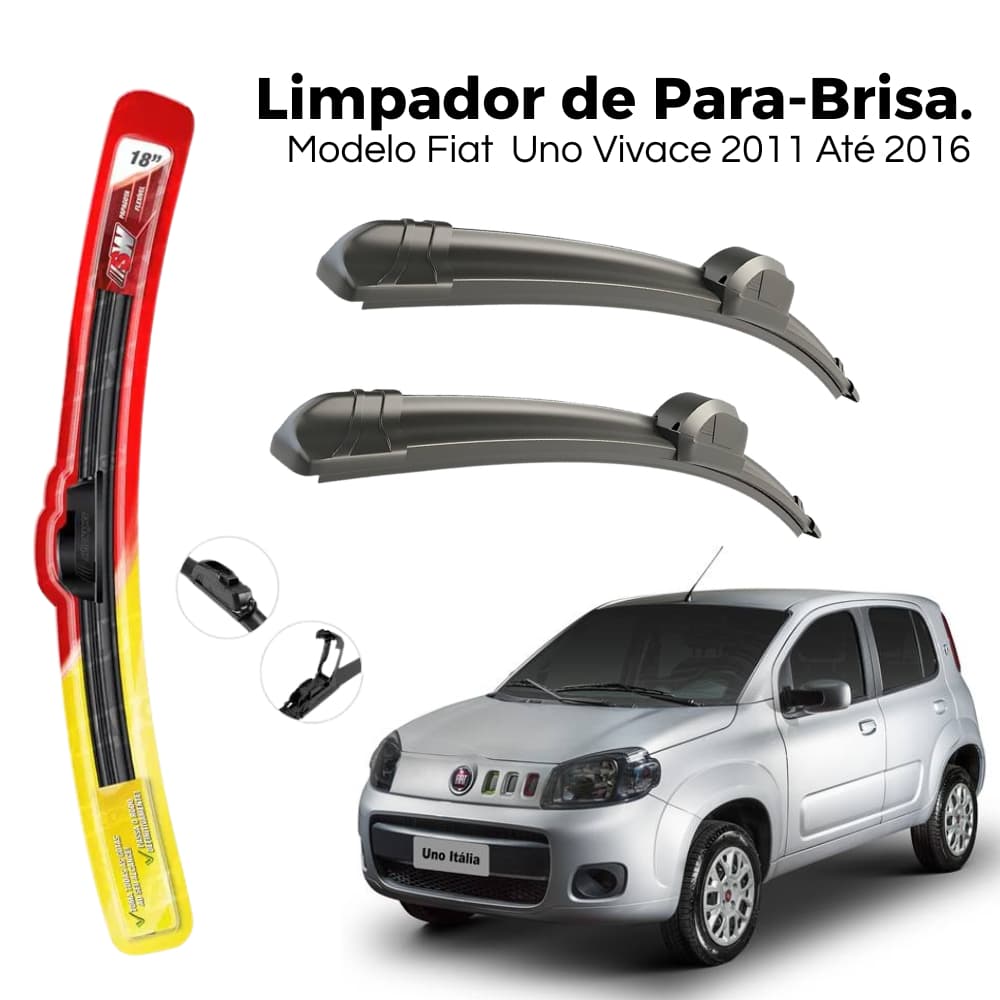 Jogo de Palheta Limpador Para-brisa Uno Vivace 2011 2012 2013 2014 2015 2016